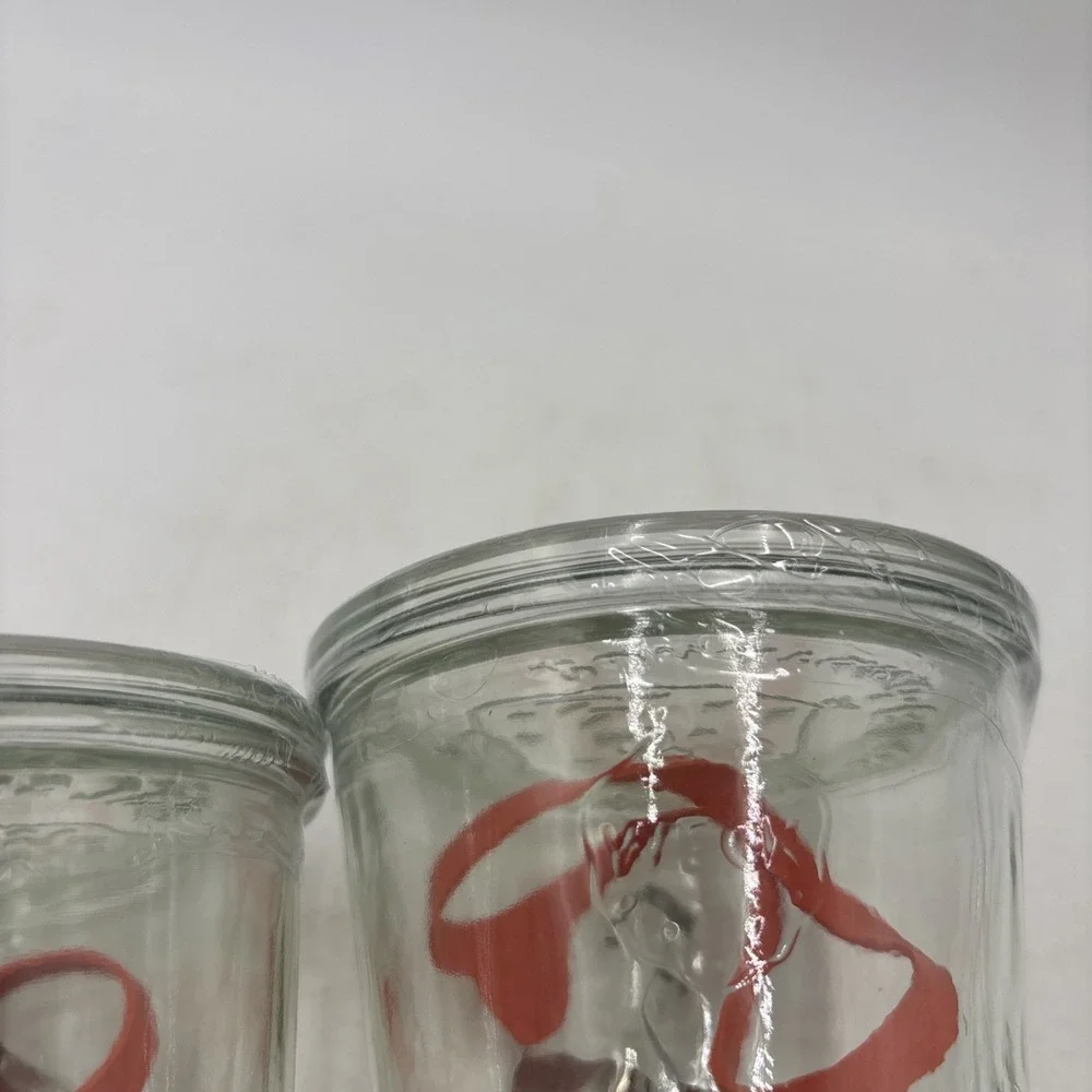 WECK Rundrand-Glas 100 Clear Jar Canning 370 ml Strawberry Clips Lid (set of 2)
